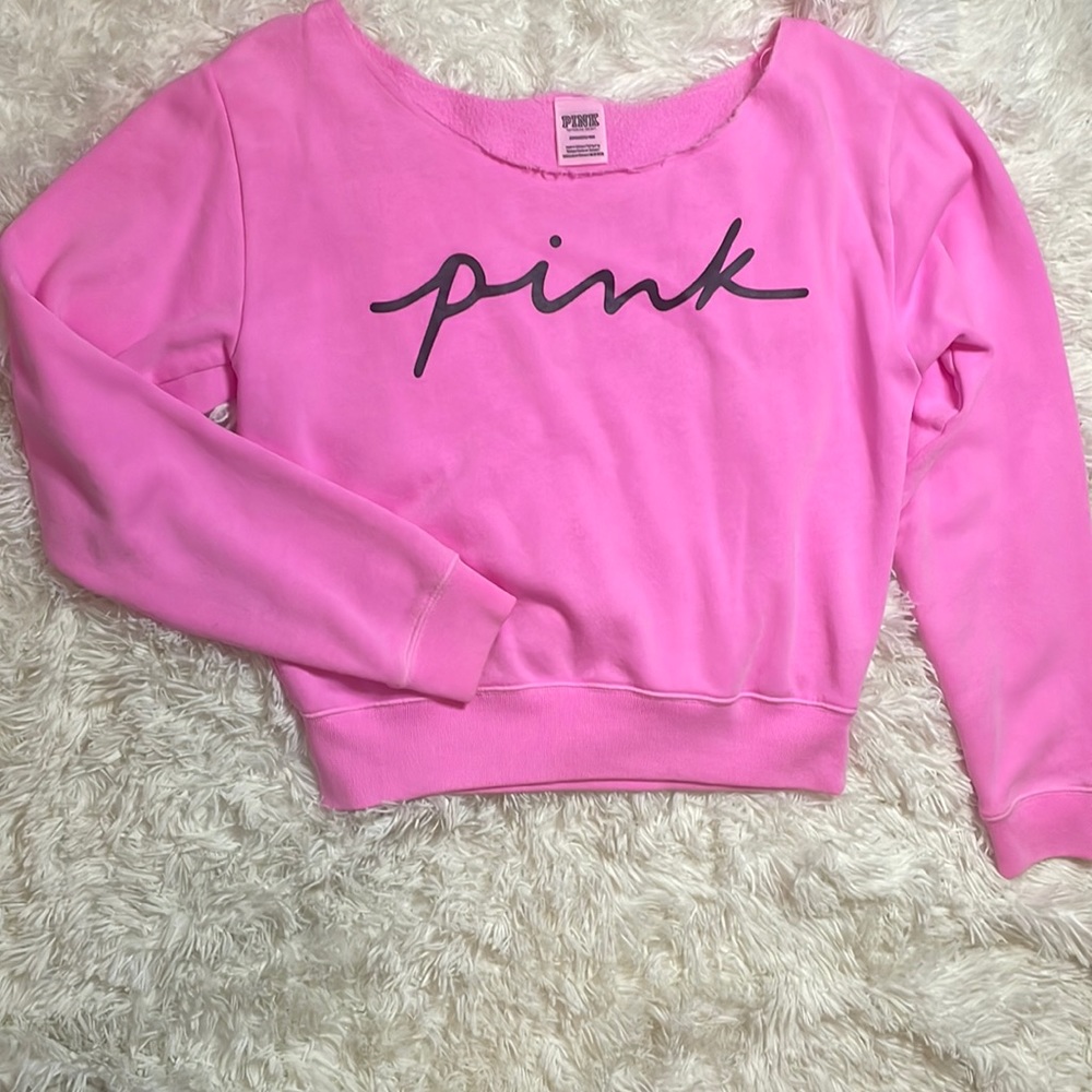 Pink Victoria’s Secret sweat shirt